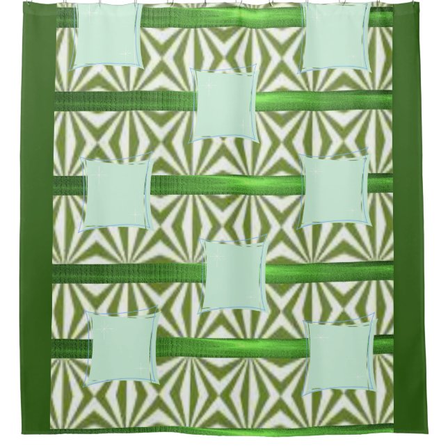 Grüner viereckiger Duschvorhang (Vorderseite)