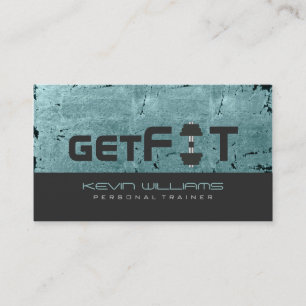 Grüner Vintage-Grunge-Textur-Fitness-Trainer Visitenkarte