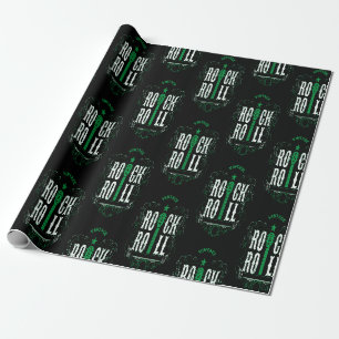 Grüner Vintage Rock And Roll Geschenkpapier