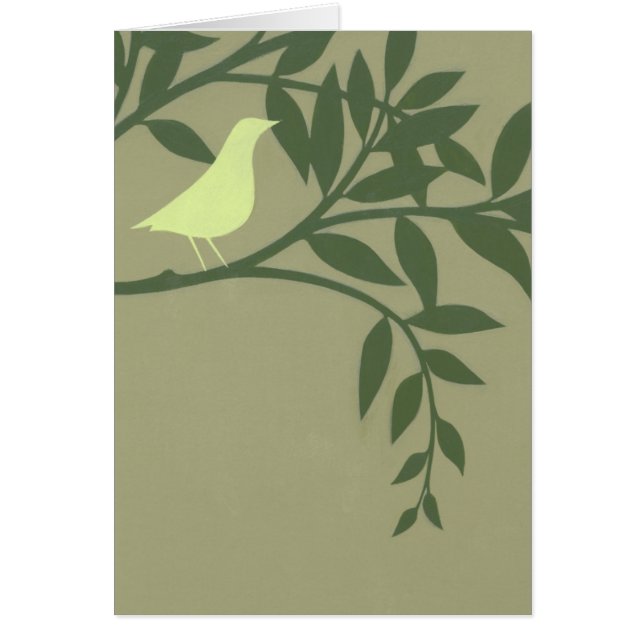 Grüner Vogel auf grünem Zweig (Vorne)