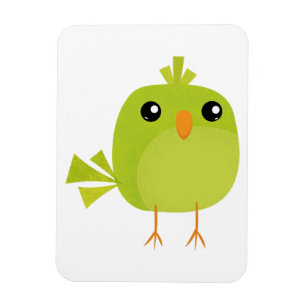 Grüner Vogel Cartoon Magnet