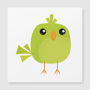 Grüner Vogel Cartoon Magneteinladung