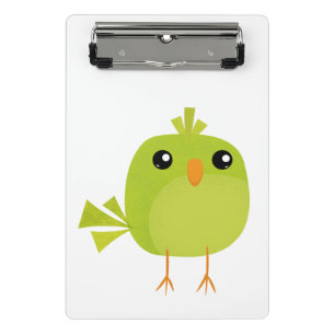 Grüner Vogel Cartoon   Mini Klemmbrett