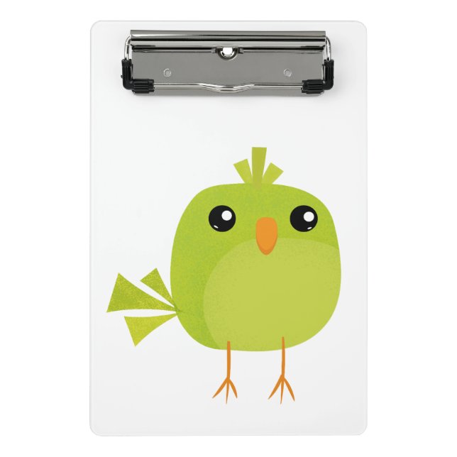 Grüner Vogel Cartoon   Mini Klemmbrett (Vorderseite)