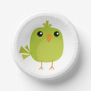 Grüner Vogel Cartoon Pappteller
