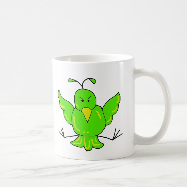 grüner Vogel, grüner Vogel Tasse (Rechts)