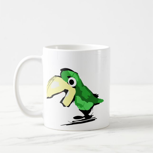 Grüner Vogel Kaffeetasse (Links)