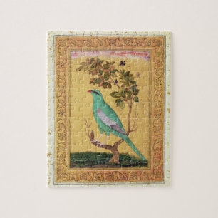 Grüner Vogel, Mughal (Gouache auf Papier) Puzzle