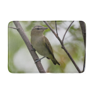 Grüner Vogel, Rot-Mit Augen Vireo, kanadische Foto Badematte