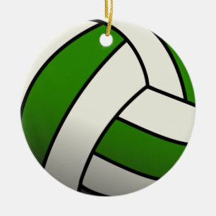 Grüner Volleyball Keramik Ornament