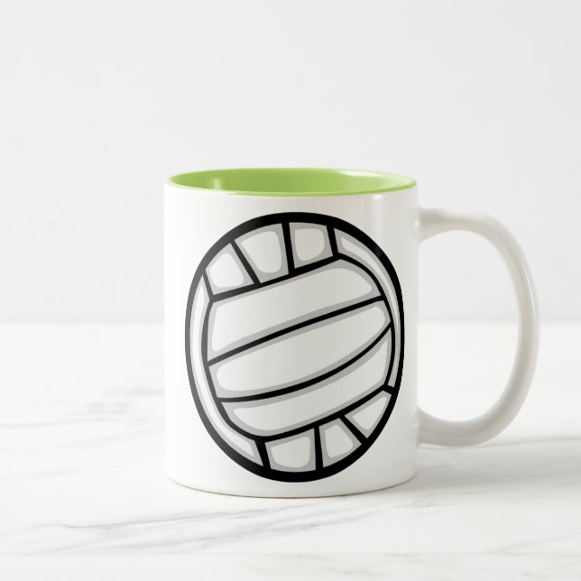 Grüner Volleyball Zweifarbige Tasse (Rechts)