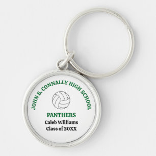 Grüner Volleyballspieler der High School personali Schlüsselanhänger
