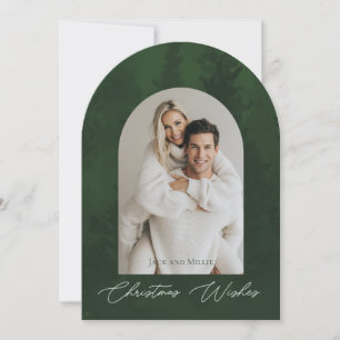 Grüner Wald Weihnachtsdesign Feiertagskarte