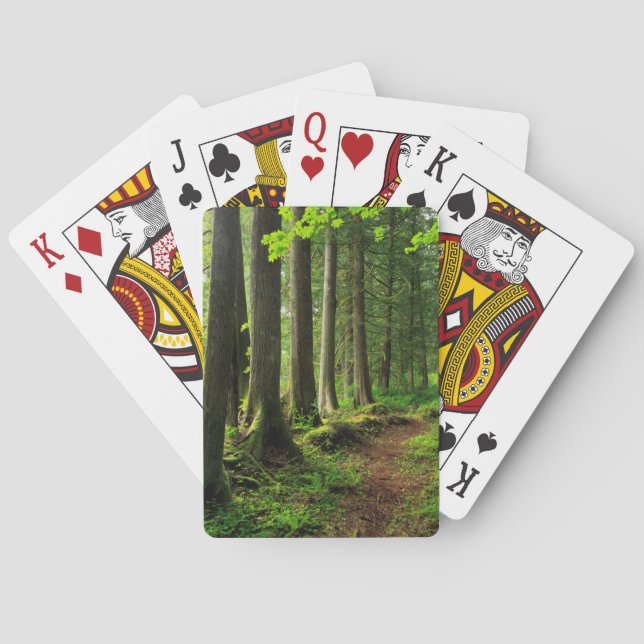 Grüner Waldweg landschaftlich Spielkarten (Rückseite)
