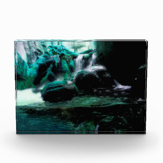Grüner Wasserfall Fotoblock