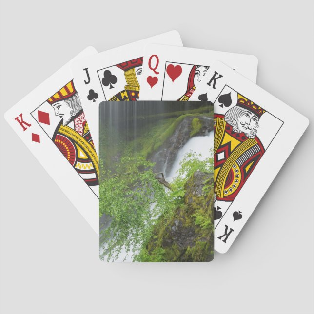 Grüner Wasserfall Landschaft Spielkarten (Rückseite)