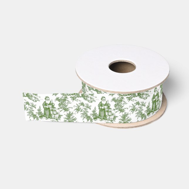 Grüner Weihnachts-Santa-Toile Ripsband (Spule)