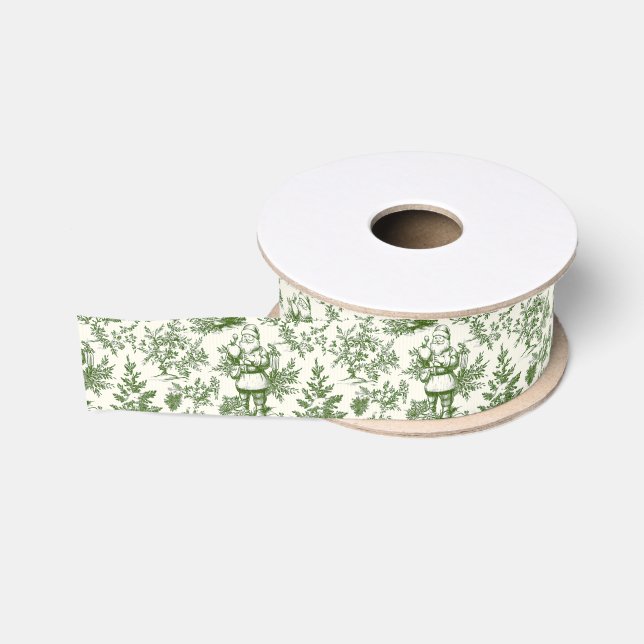 Grüner Weihnachts-Santa-Toile Ripsband (Spule)