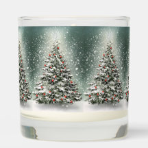 Grüner Weihnachtsbaum Bunte Ornamente Weißer Schne