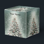 Grüner Weihnachtsbaum Bunte Ornamente Weißer Schne Geschenkschachtel<br><div class="desc">Grüner Weihnachtsbaum farbenfrohe Ornamente Weiße Schnee Gefallen Schachtel. Einzigartiges,  schönes,  stilvolles Design. Leicht personalisiert zu sein. Schriftart Stil,  Größe und Farben können geändert werden. Matching-Elemente verfügbar.</div>