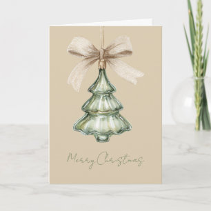 Grüner Weihnachtsbaum-Creme-Bogen Karte