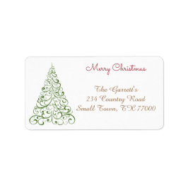 Grüner Weihnachtsbaum Extravagante Personalisierte Adressaufkleber