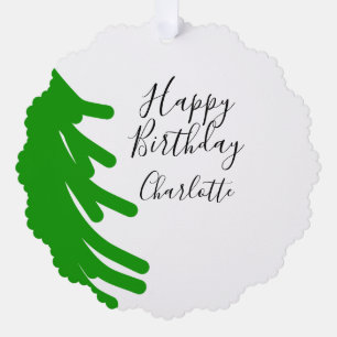 Grüner Weihnachtsbaum Frohen Geburtstag Dezember W Ornament Karte