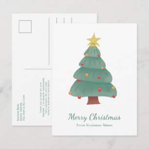 Grüner Weihnachtsbaum Geschäft Unternehmens- Feiertagspostkarte