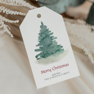 Grüner Weihnachtsbaum Geschenkanhänger