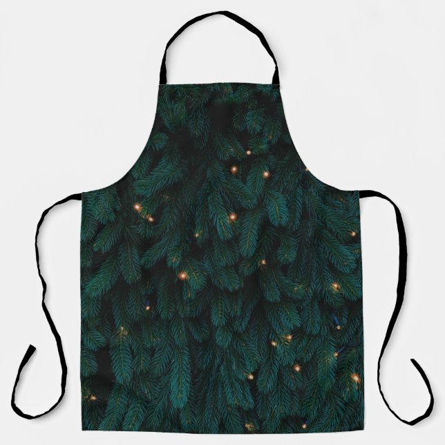 GRÜNER WEIHNACHTSBAUM MIT LICHTERN SCHÜRZE (Vorderseite)