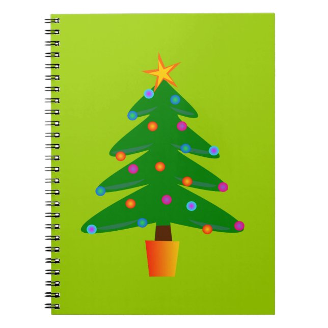 Grüner Weihnachtsbaum Notizblock (Vorderseite)