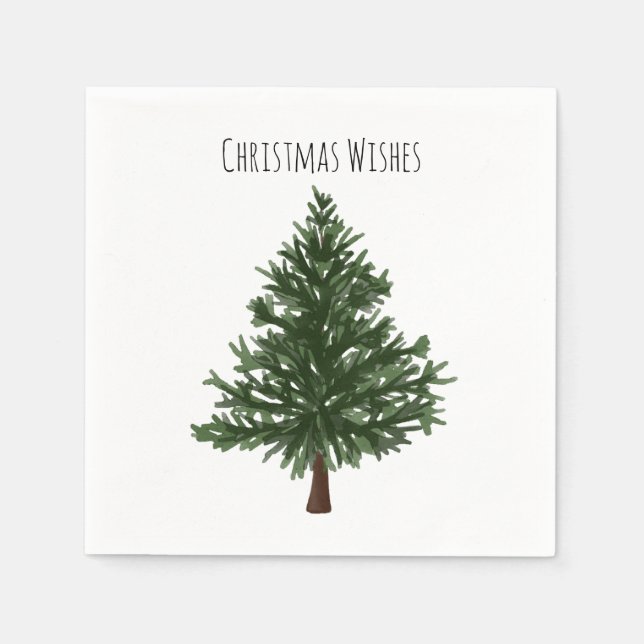 Grüner Weihnachtsbaum Serviette (Vorderseite)