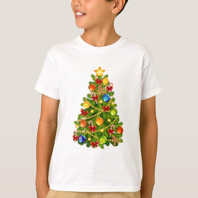Grüner Weihnachtsbaum T-Shirt (Vorderseite)