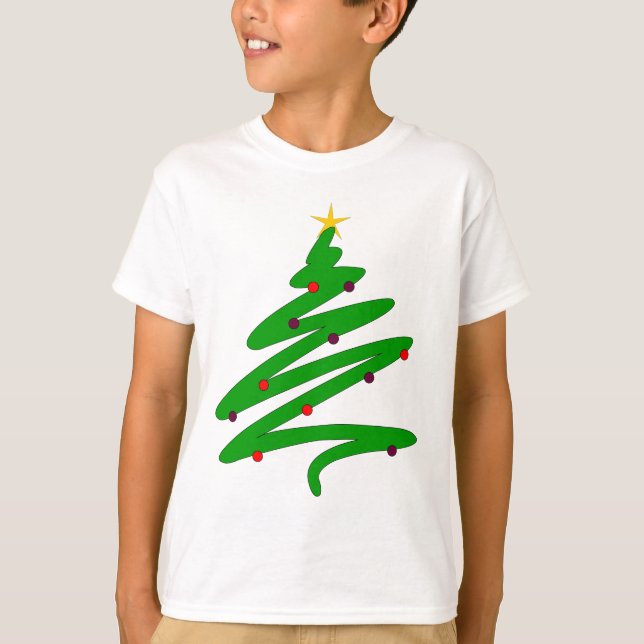 Grüner Weihnachtsbaum T-Shirt (Vorderseite)