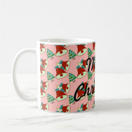 Grüner Weihnachtsbaum und rote und grüne Glocken Tasse