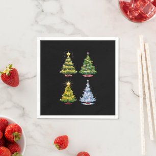 Grüner Weihnachtsbaum Weihnachtsferien Winter Serviette