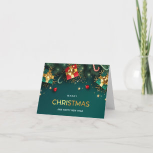 Grüner Weihnachtsbaumschmuck Corporate Grüße Feiertagskarte
