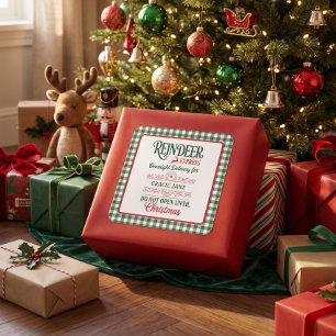 Grüner Weihnachtsmann Express-Lieferung Weihnachts Quadratischer Aufkleber