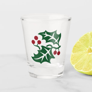Grüner Weihnachtsurlaub und Weihnachtsfeiertag de Schnapsglas