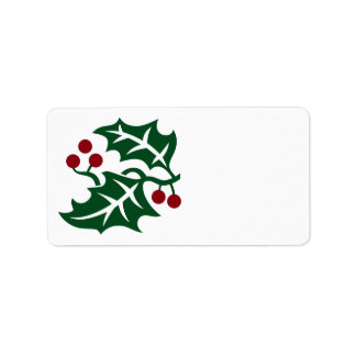 Grüner Weihnachtsurlaub und Weihnachtsfeiertag der Adressaufkleber