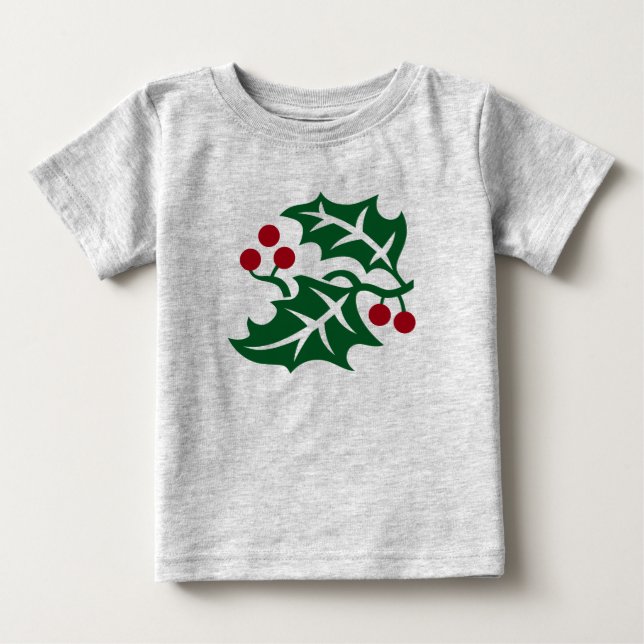 Grüner Weihnachtsurlaub und Weihnachtsfeiertag der Baby T-shirt (Vorderseite)