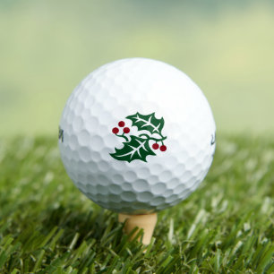 Grüner Weihnachtsurlaub und Weihnachtsfeiertag der Golfball