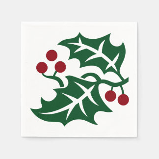 Grüner Weihnachtsurlaub und Weihnachtsfeiertag der Serviette