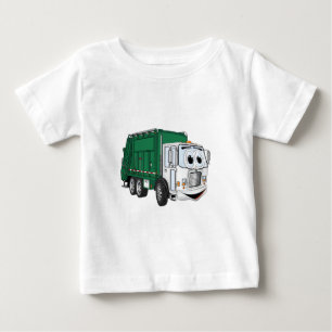Grüner weißer Lächelender LKW-Cartoon Baby T-shirt