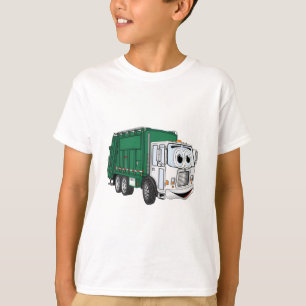 Grüner weißer Lächelender LKW-Cartoon T-Shirt
