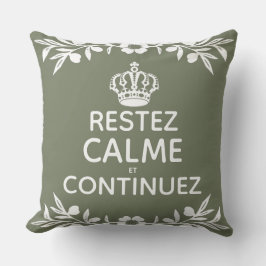 Grüner, weißer Olivenzweig Französischer Behalt Ca Kissen