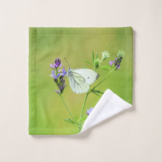 Grüner Weißschmetterling Badhandtuch Set