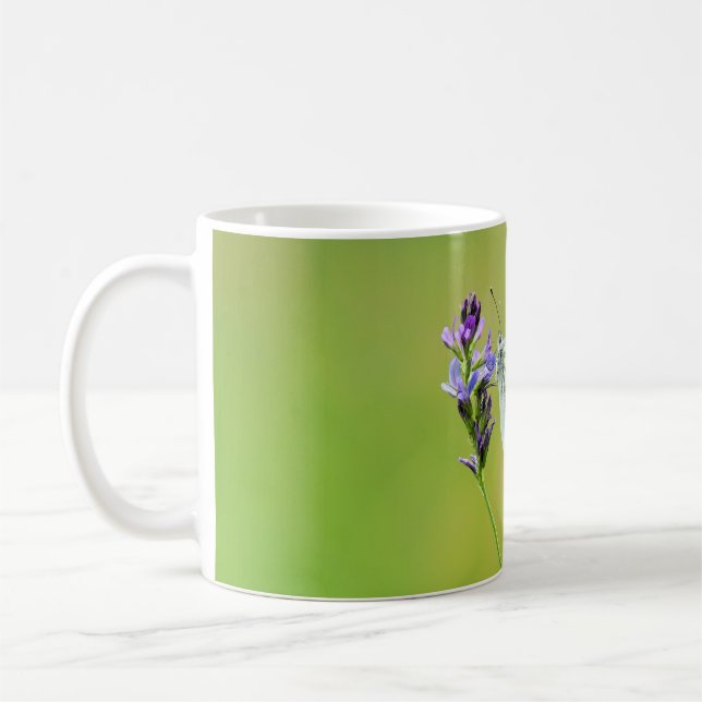 Grüner Weißschmetterling Kaffeetasse (Links)
