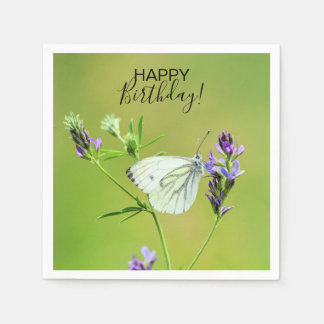 Grüner Weißschmetterling Serviette