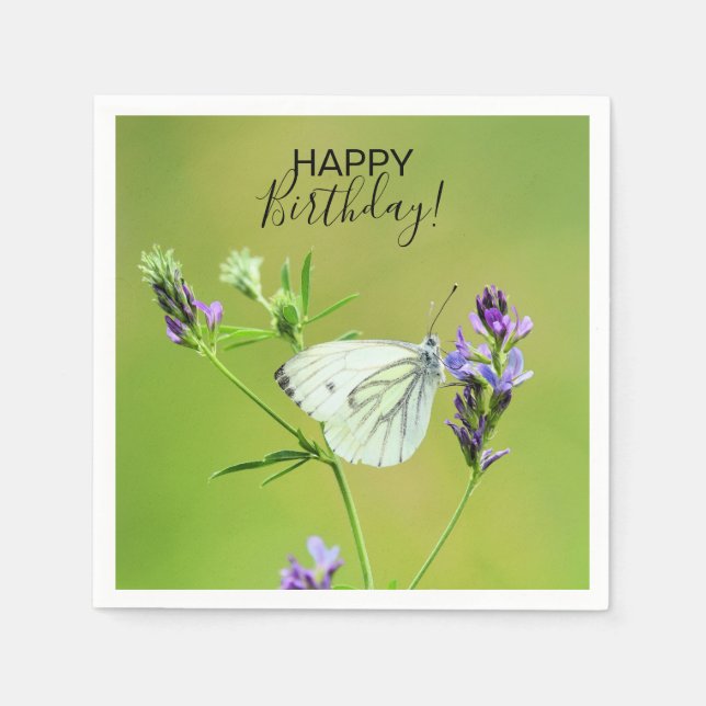 Grüner Weißschmetterling Serviette (Vorderseite)